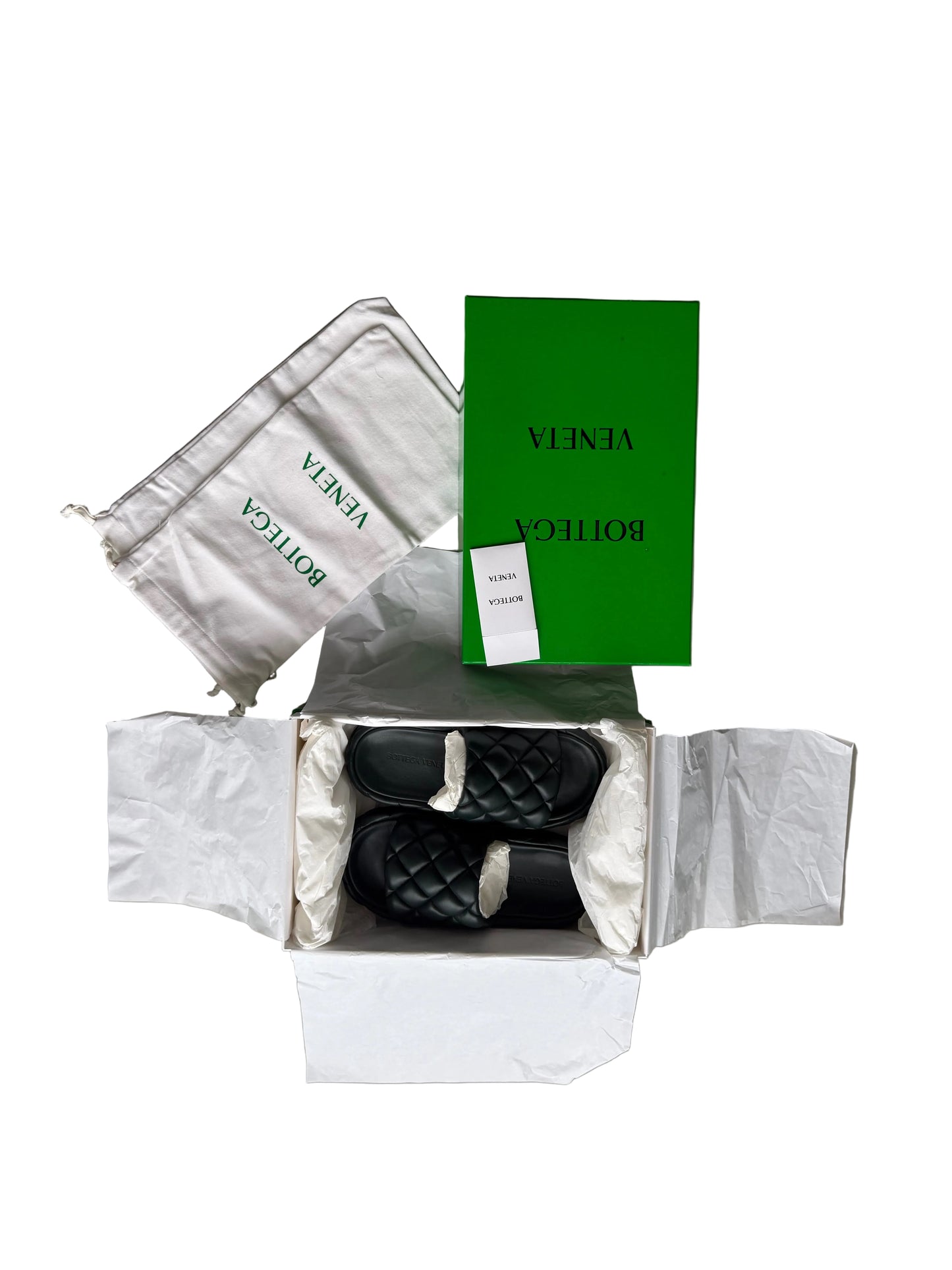 Bottega Veneta gewatteerde slippers maat 40