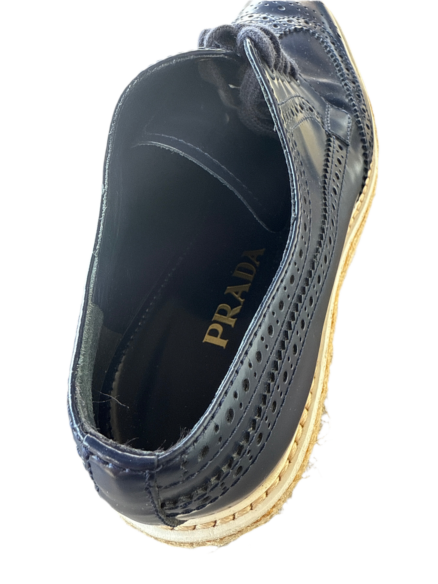 Prada donkerblauwe veterschoen maat 37,5