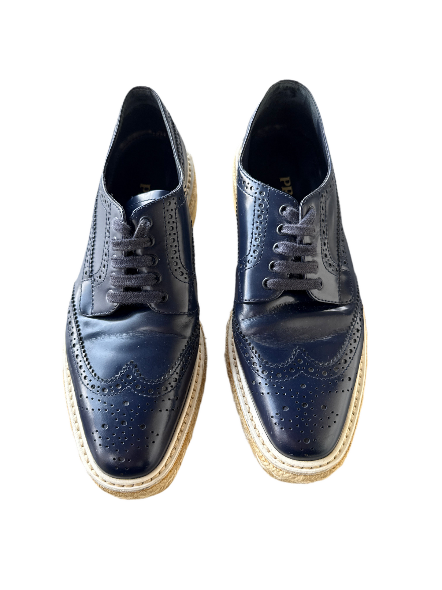 Prada donkerblauwe veterschoen maat 37,5